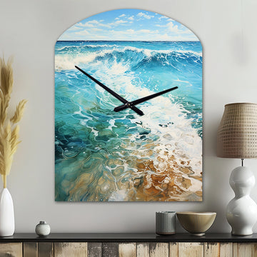 Beach Photo Oceanic Rhythms XII - Asymmetric Metal Wall Clock